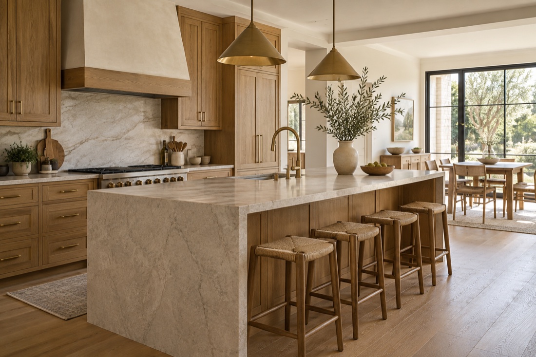 Oak kitchen in a sample local service ad