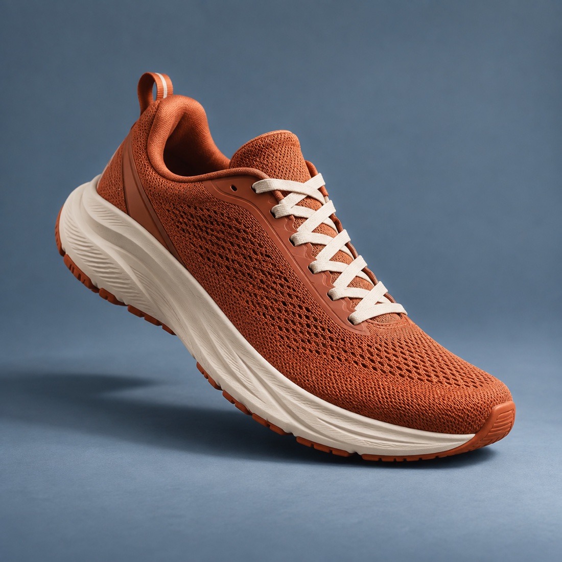Orange running shoe in a sample sponsored ad